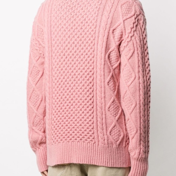 [LANEUS] Crew Neck aran-knit Jumper - Picture 7 of 7